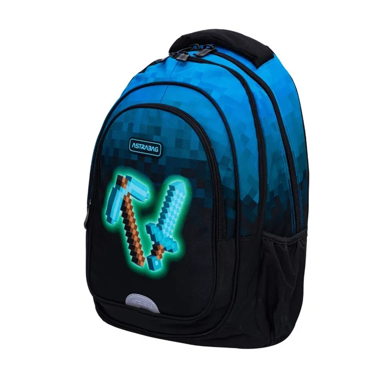 Astrabag, plecak szkolny, 3-komorowy, Blue Pixel