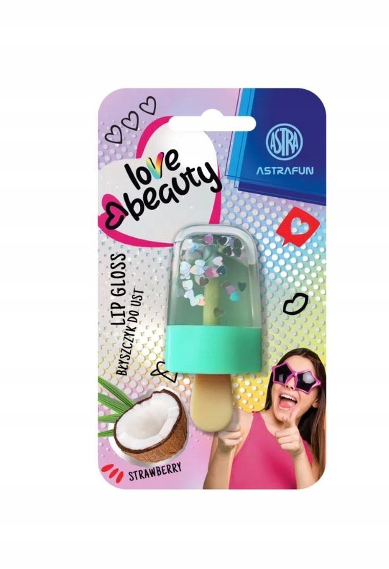 Astrafun, Ice Cream, błyszczyk do ust, truskawkowy