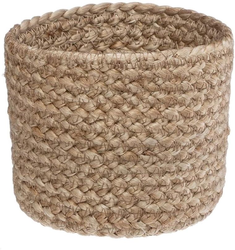 Atmosphera, 3 kosze do przechowywania, z juty, okrągłe, naturalny + czarny