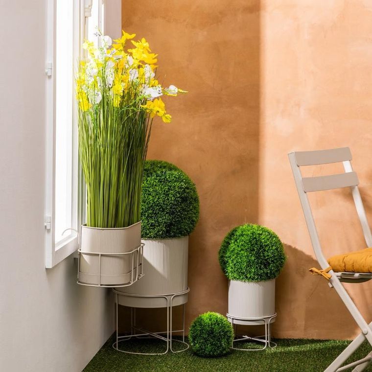 Atmosphera, Aze, donice metalowe, średnica 30 cm, 2 szt.