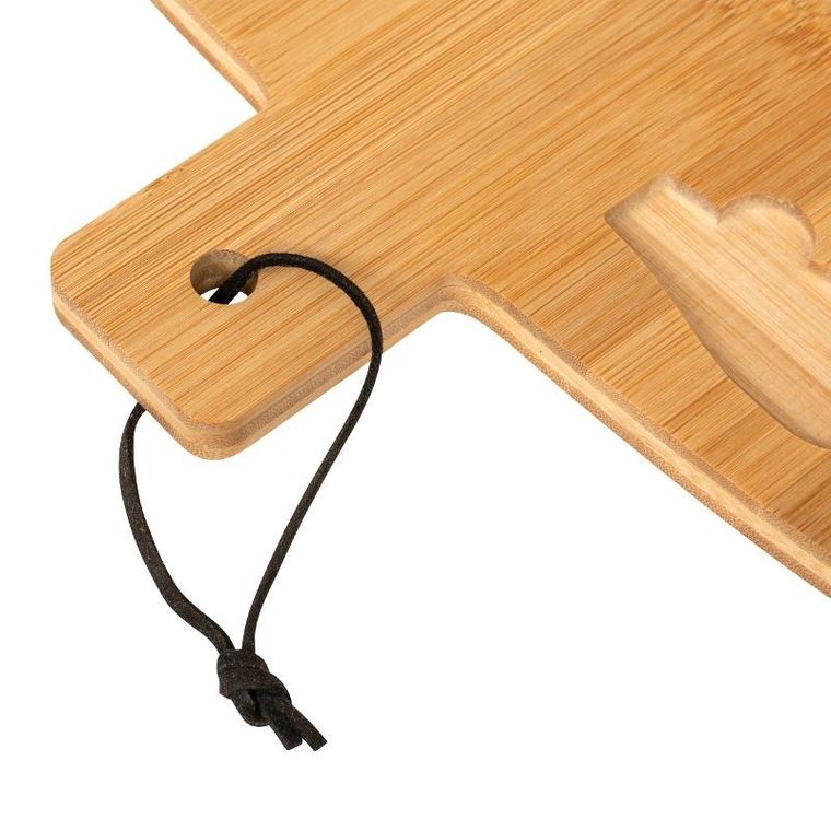 Atmosphera, bambusowa deska w kształcie choinki, z nożem do sera