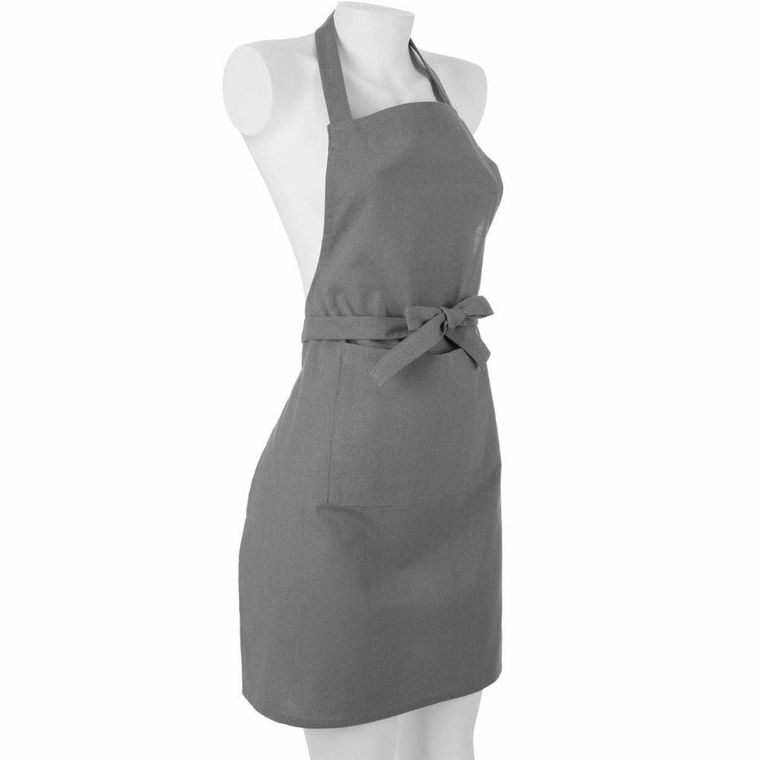 Atmosphera, bawełniany fartuch kuchenny, damski, 60-80 cm, jasnoszary