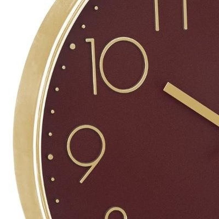 Atmosphera, cichy zegar ścienny, czerwony, Ø 30 cm