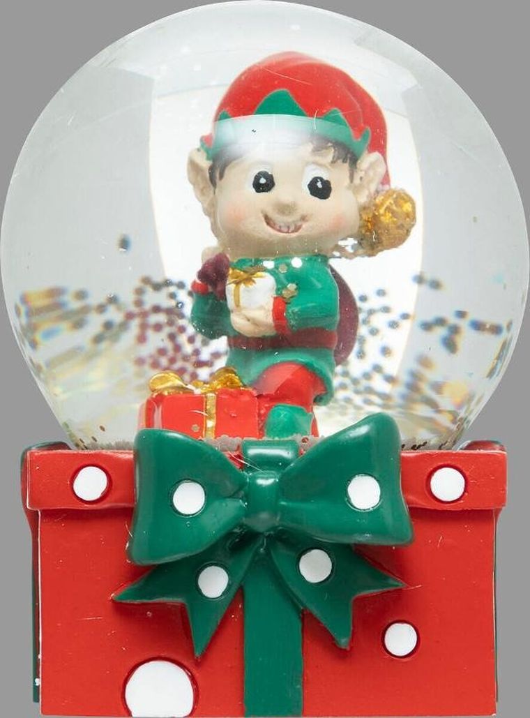Atmosphera, dekoracyjna kula śnieżna z elfem, 6,5 cm