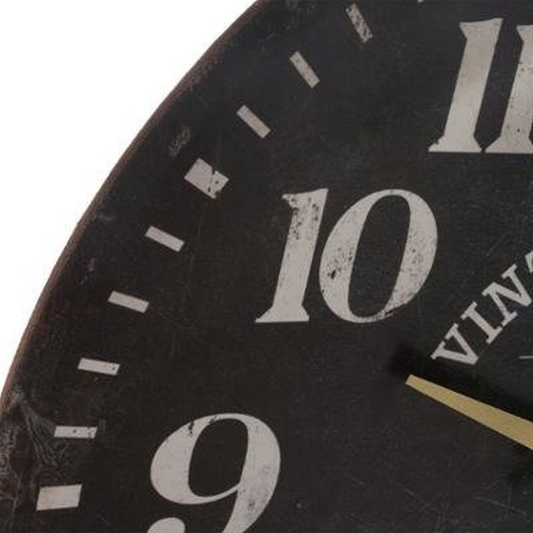 Atmosphera, drewniany zegar na ścianę, czarny, Ø 38 cm