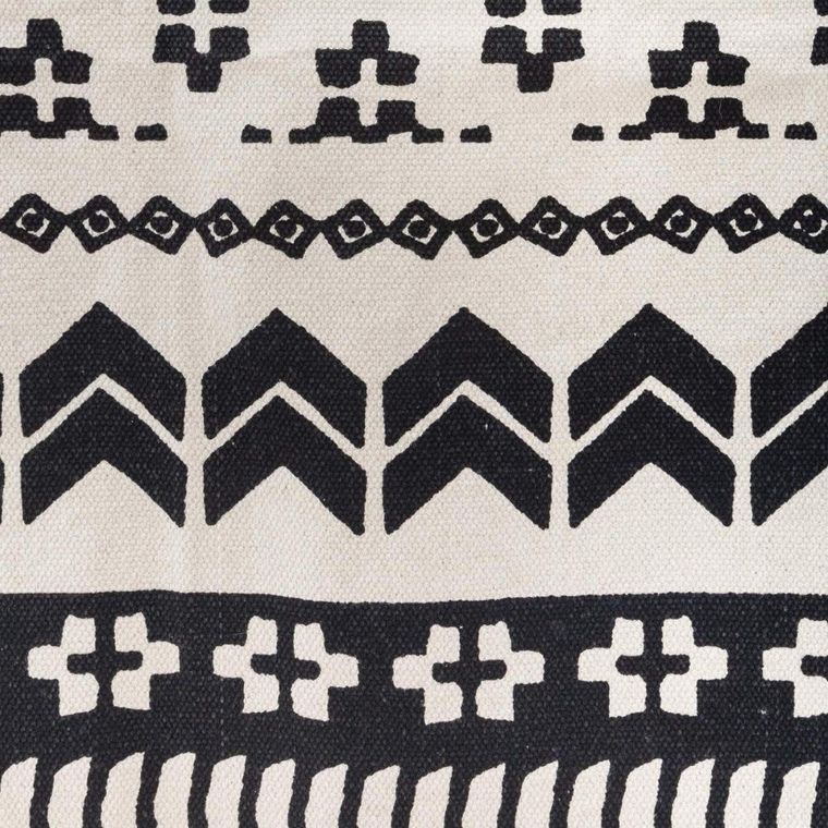 Atmosphera, dywan bawełniany z etnicznym motywem, orientalny nadruk, biało-czarny, 120-170 cm