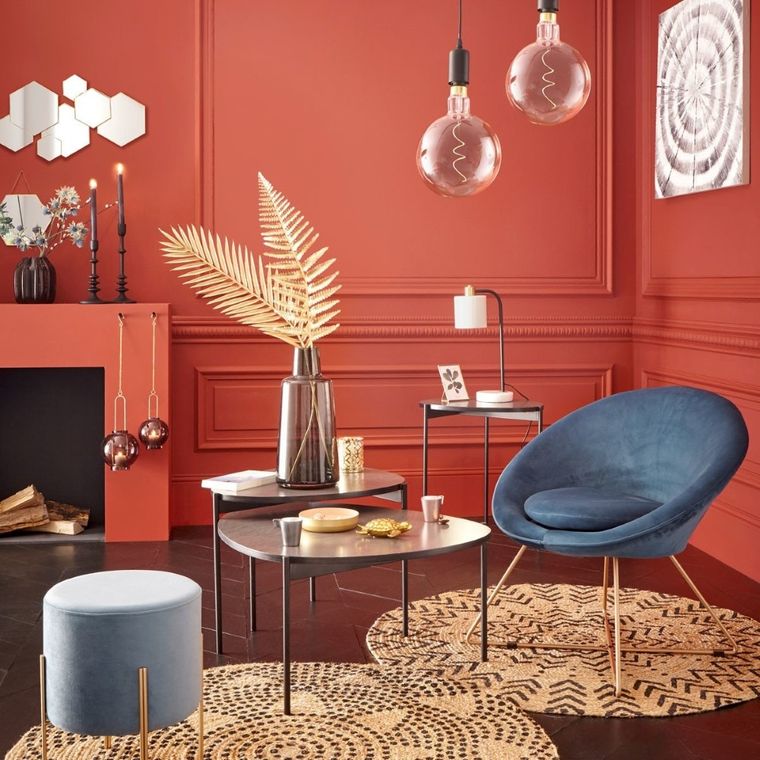 Atmosphera, dywan z juty okrągły, Ø 120 cm, geometryczny nadruk