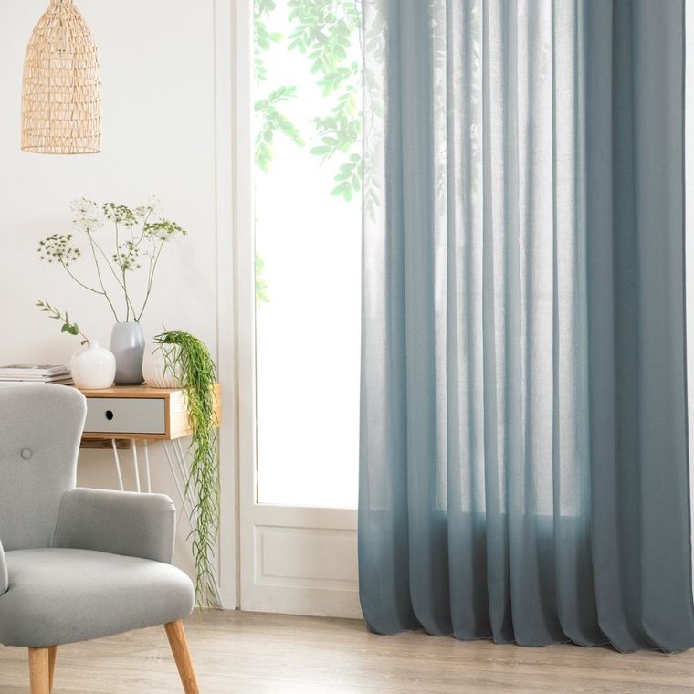 Atmosphera, firana do salonu, granatowa, 140-240 cm