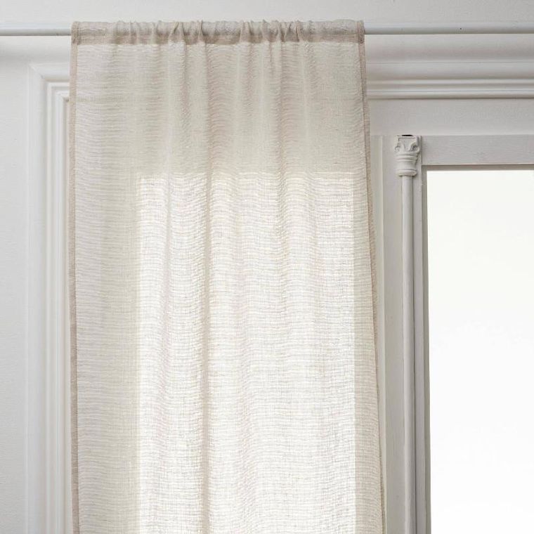 Atmosphera, firanki do kuchni krótkie, efekt lnu, 100% poliester, 60-120 cm, 2 szt.