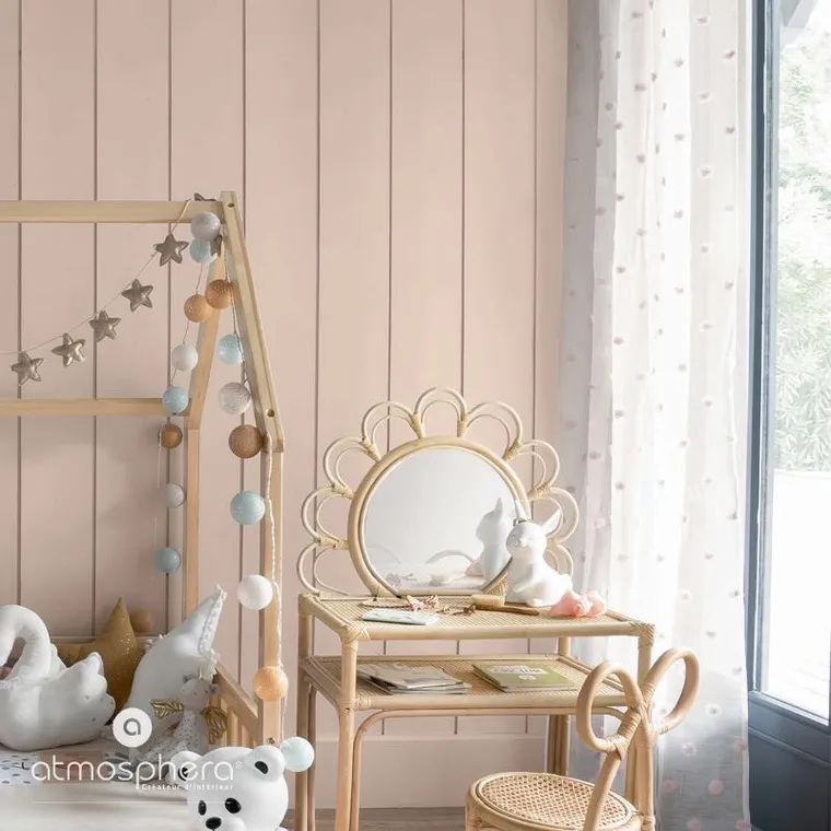 Atmosphera for kids, firana okienna do pokoju dziecka z nadrukiem, pompony, 140-240 cm