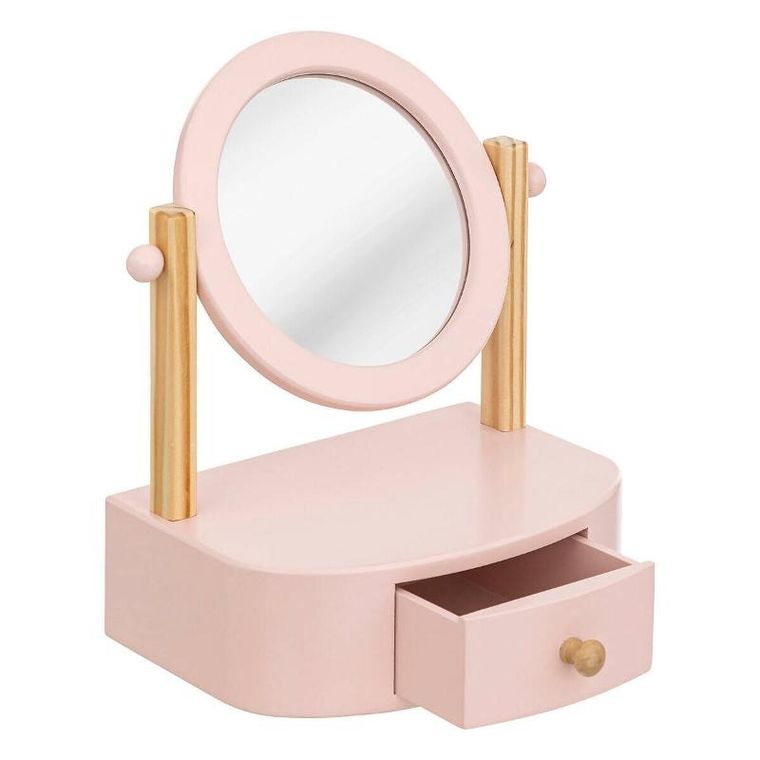 Atmosphera for kids, lusterko kosmetyczne dla dziecka, różowe, 22-17,5-28 cm