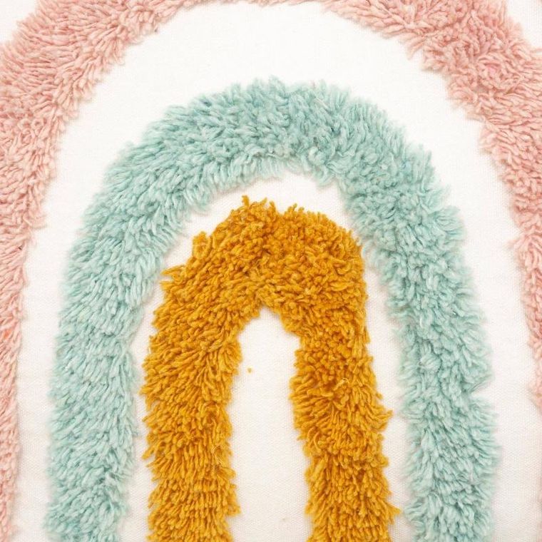 Atmosphera for kids, poduszka dekoracyjna tęcza, 100% bawełna, 40-40 cm