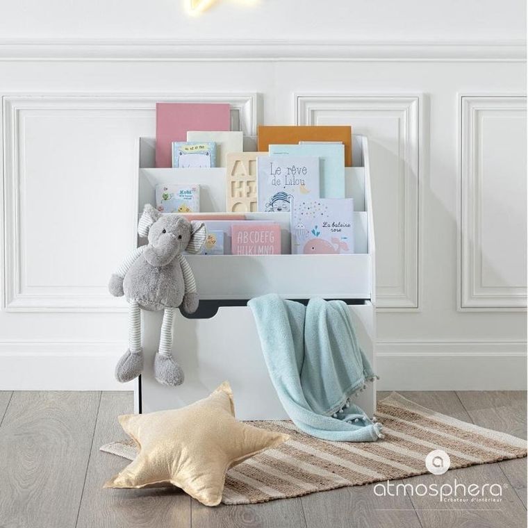 Atmosphera for kids, regał na książki z szufladą, 3 półki