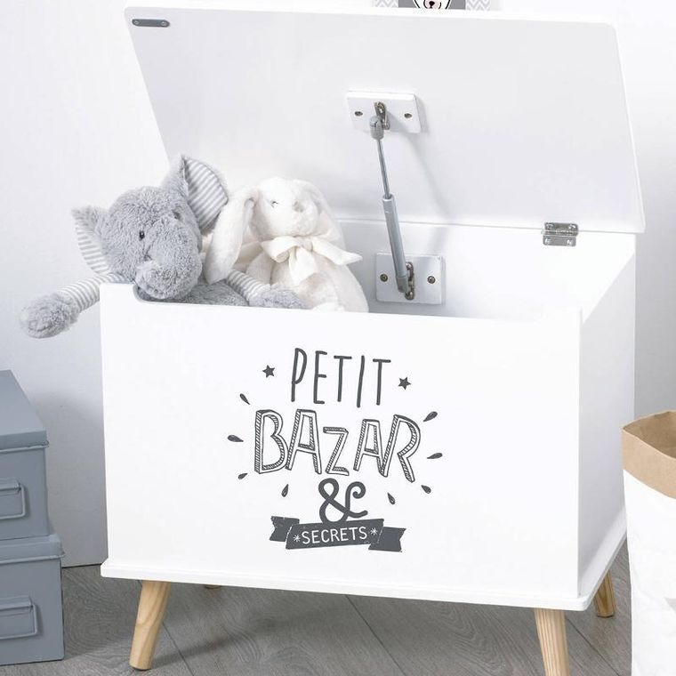 Atmosphera for kids, skrzynia na zabawki, Petit Bazar & Secrets, na nóżkach, do pokoju dziecięcego, MDF