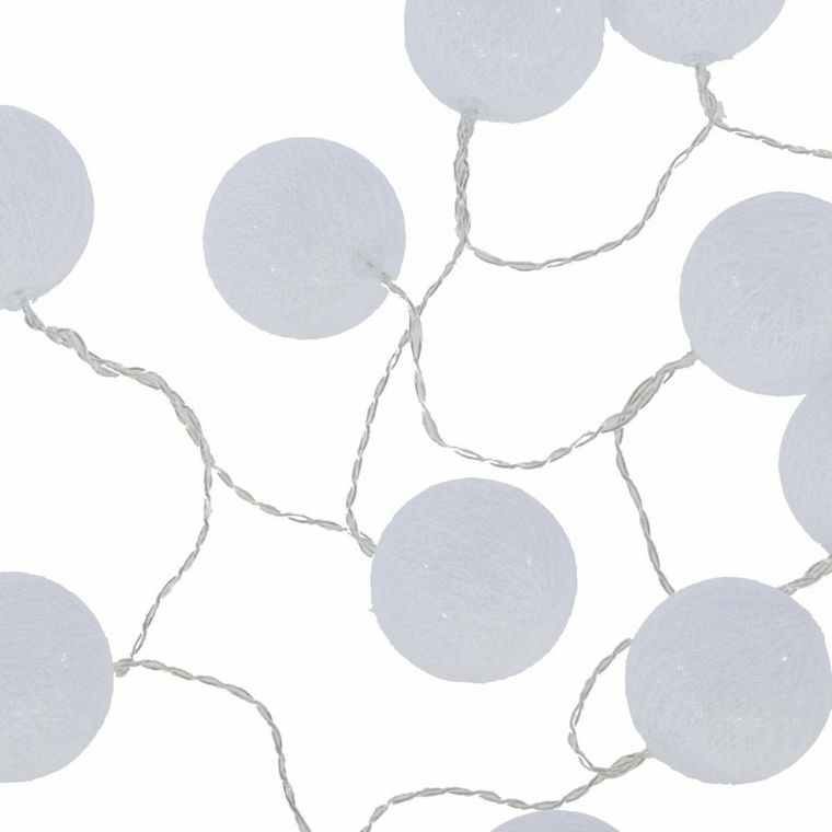 Atmosphera, girlanda led cotton balls, 10 lampek, 165 cm, biała