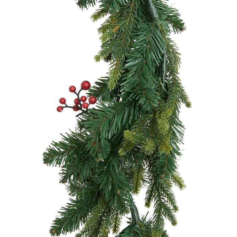 Atmosphera, girlanda świąteczna, choinka z jagodami i szyszkami, 180 cm