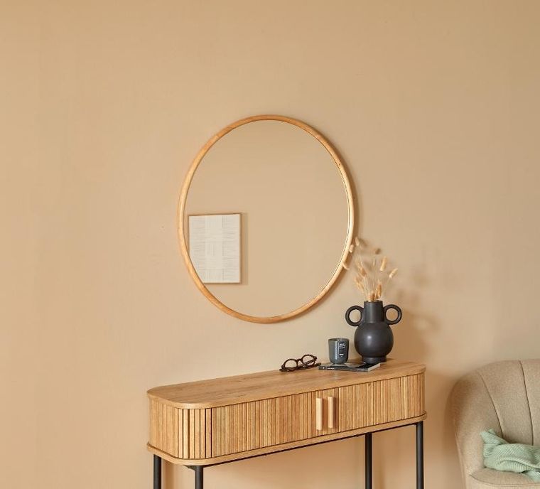 Atmosphera, Kim, lustro ścienne w drewnianej ramie, 75 cm