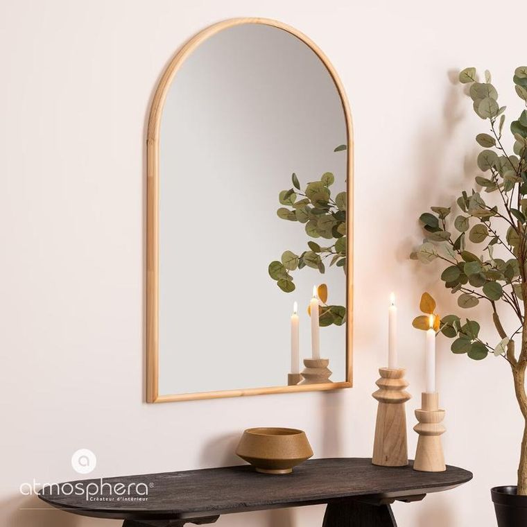Atmosphera, Kim, lustro w sosnowej ramie, 60-90 cm