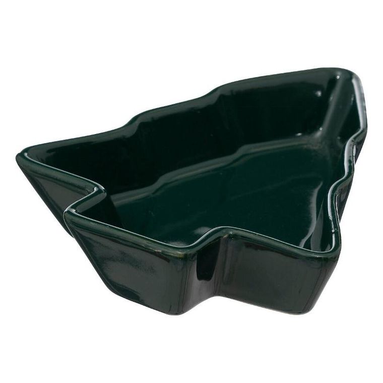 Atmosphera, komplet miseczek w kształcie choinki na bambusowej tacy, średnica 27 cm, 6 szt.