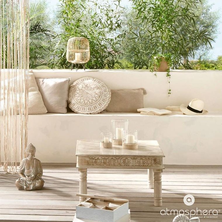 Atmosphera, komplet świeczników ze szkła, Ete z drewnianymi podstawkami, 3 szt.