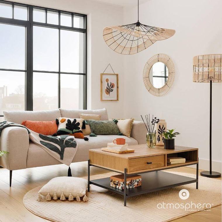 Atmosphera, kosze do przechowywania cosy, bawełniane, w paski, 2 szt.