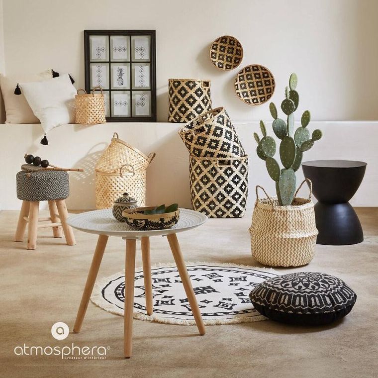 Atmosphera, kosze do przechowywania, natural, bambusowa plecionka, 3 szt.