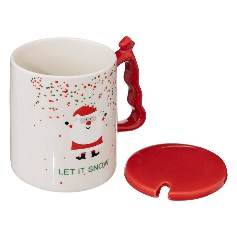 Atmosphera, kubek świąteczny z łyżeczką i pokrywką, 350 ml