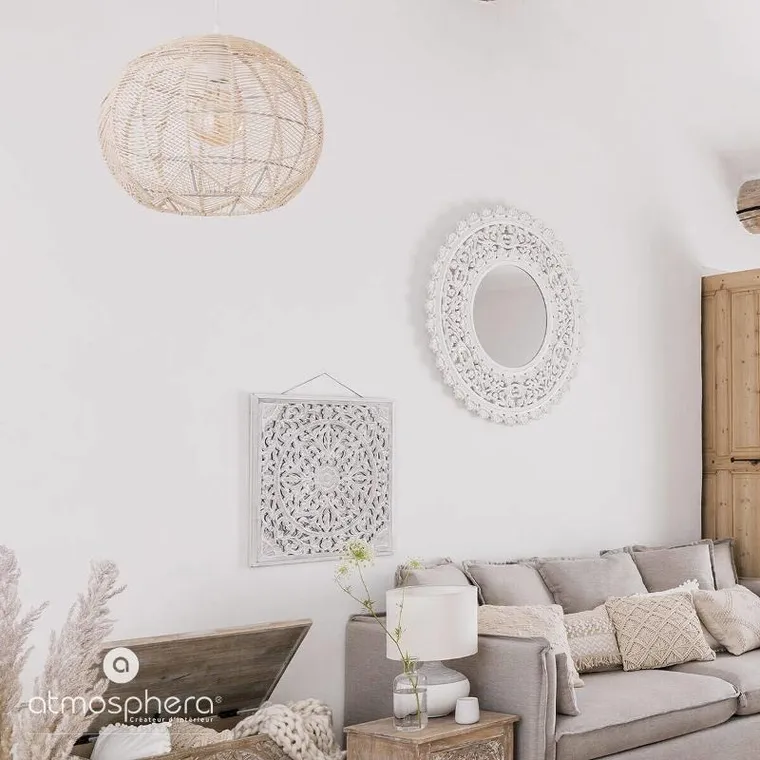 Atmosphera, lampa rattanowa nad stół, Kita, ø 38 cm