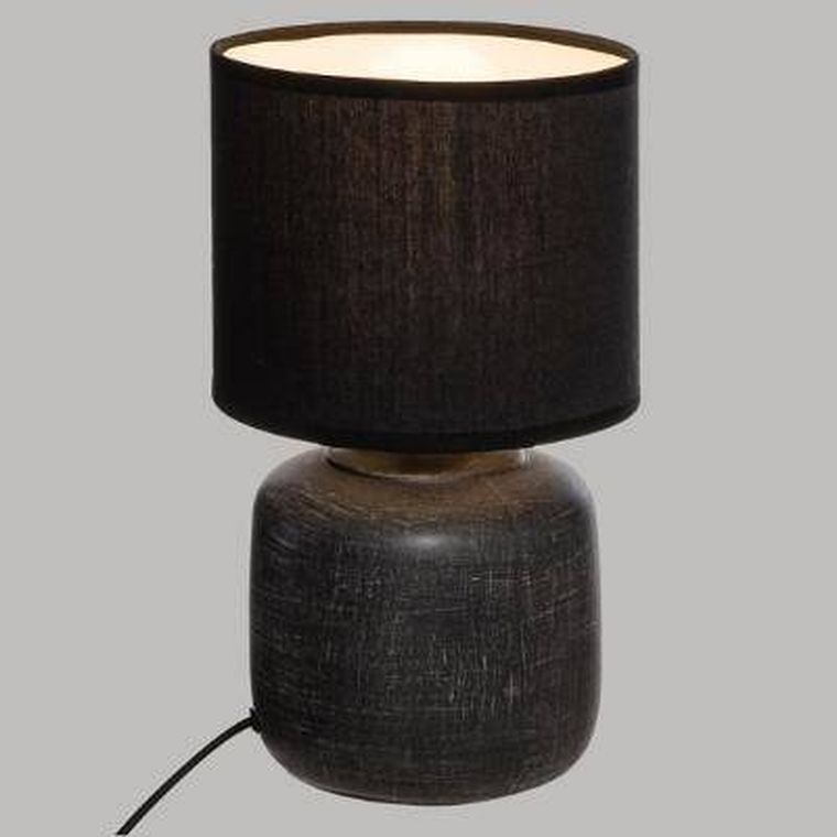 Atmosphera, lampa stołowa ceramiczna, Salta, Ø 15 cm, czarna