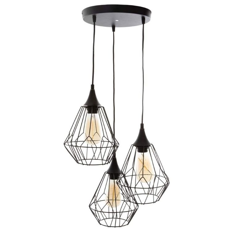 Atmosphera, lampa sufitowa, metalowa, Loft, 3 szt.
