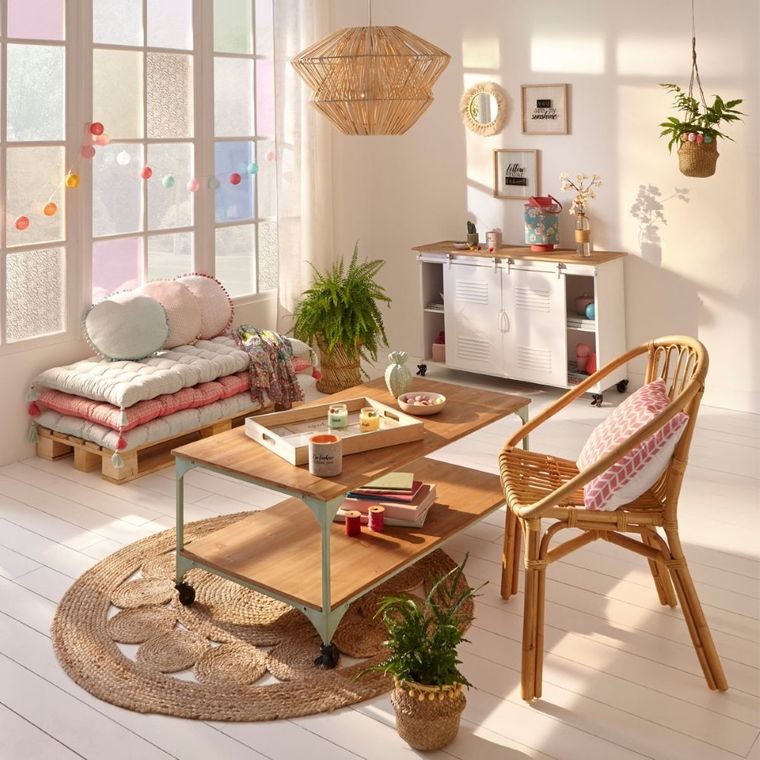 Atmosphera, lampa wisząca, Ludza, rattanowa, 45 cm