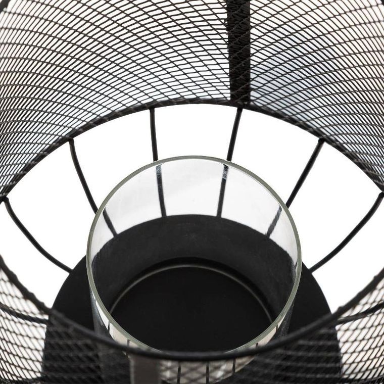 Atmosphera, lampion metalowy ażurowy w stylu lampy naftowej, 43.5 cm