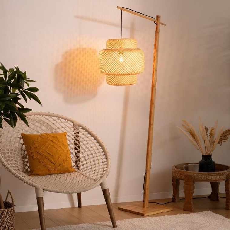 Atmosphera, Liby, lampa podłogowa, bambus, 171 cm