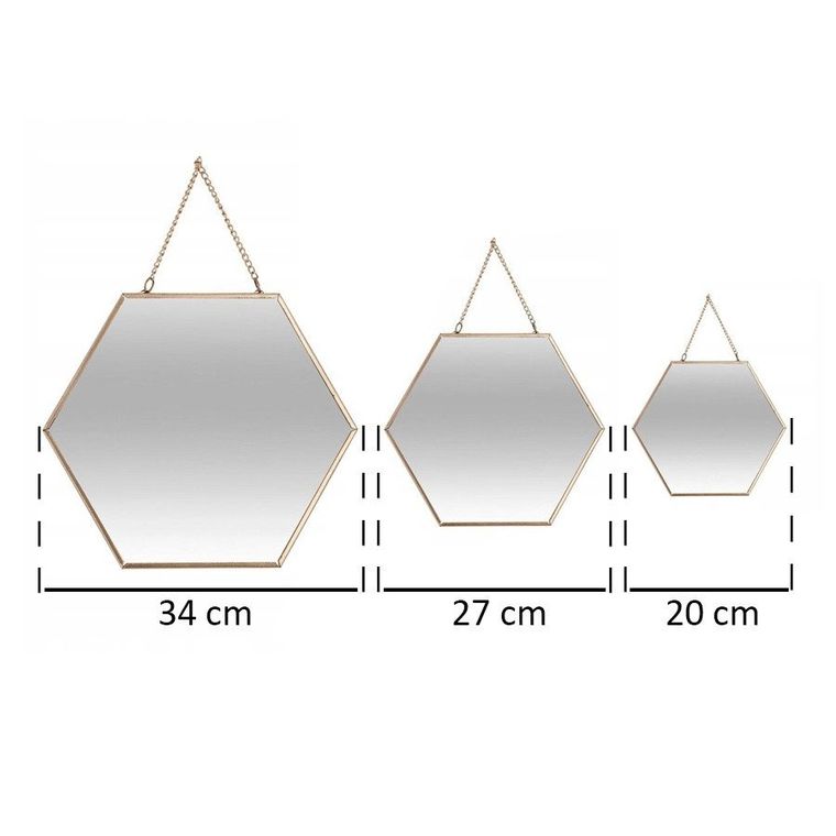 Atmosphera, lustra ozdobne w formie heksagonów, 3 szt.