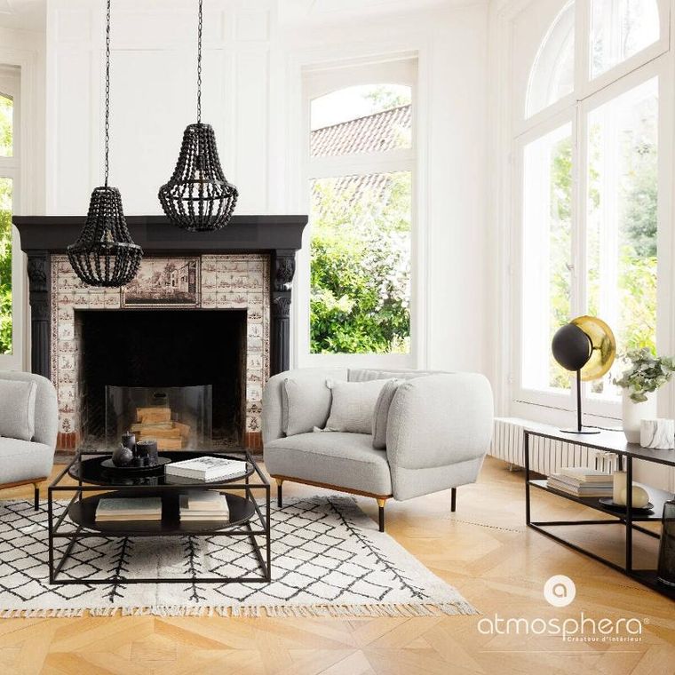 Atmosphera, metalowa lampa stołowa, Estee, 57 cm