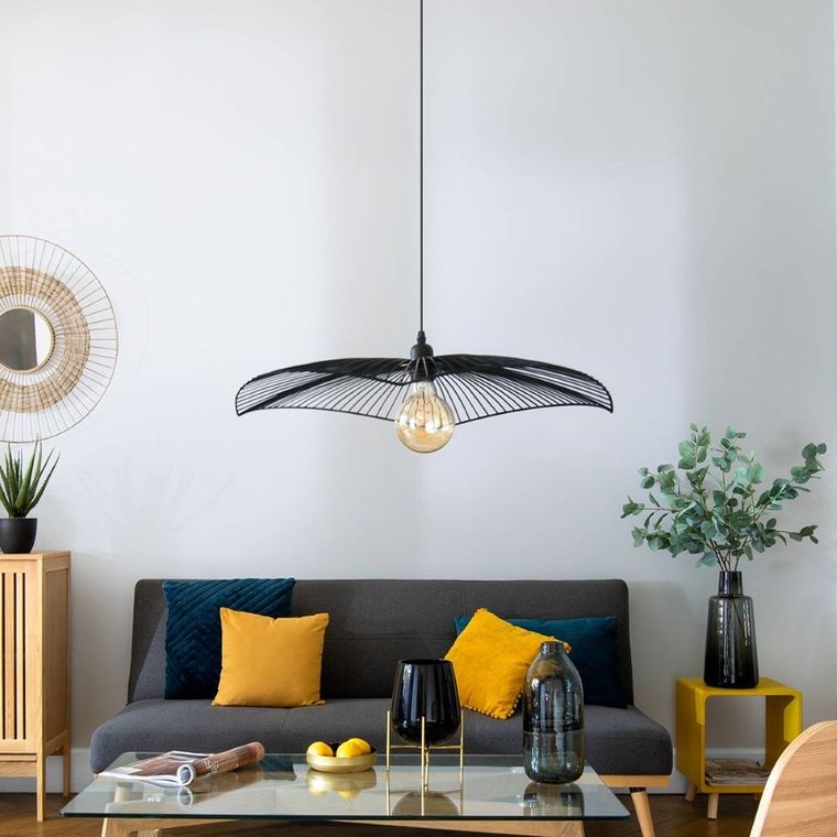 Atmosphera, metalowa lampa sufitowa, Cuzco, 58 cm, czarny