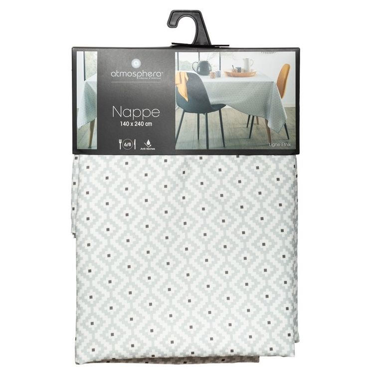 Atmosphera, obrus prostokątny, Etnik, 140-240 cm, szary