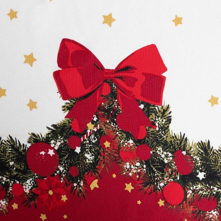 Atmosphera, obrus świąteczny, z girlandą i kokardami