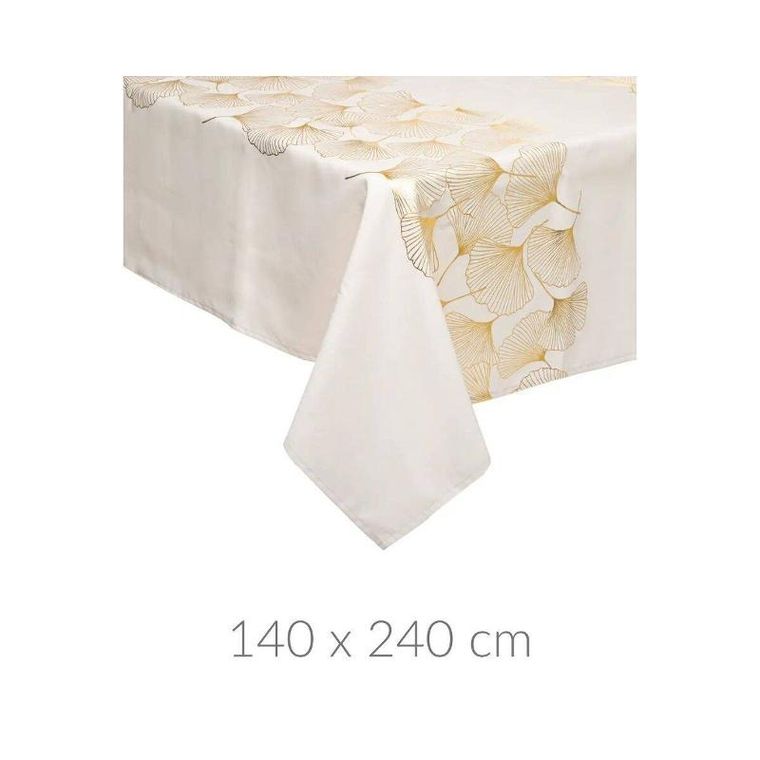 Atmosphera, obrus z wzorem miłorzębu, 140-240 cm