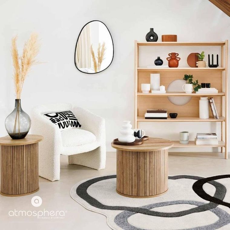 Atmosphera, okrągły stolik kawowy szpula, Colva, Ø 60 cm