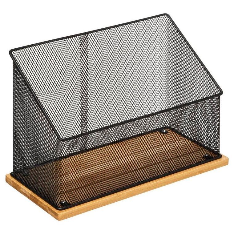 Atmosphera, organizer na korespondencję, bambus/metal, 20-14-29 cm