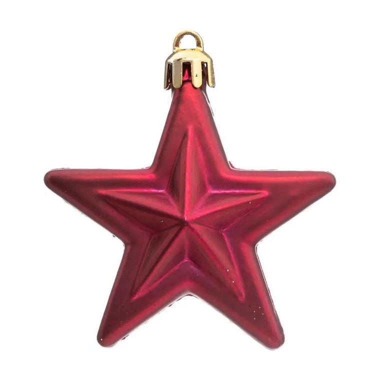 Atmosphera, ozdoby choinkowe, gwiazdki z tworzywa sztucznego, 6 szt.