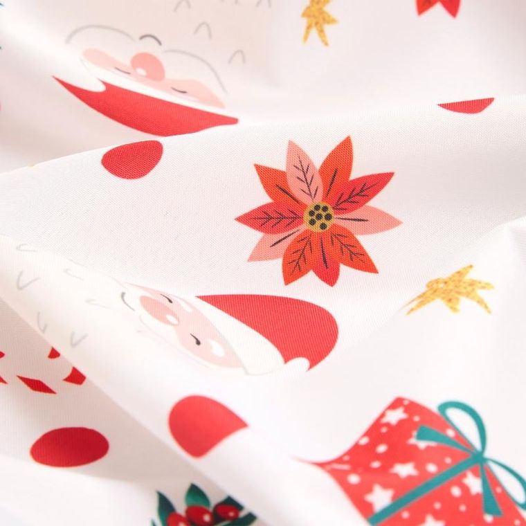 Atmosphera, plamoodporny obrus, z motywem świątecznym, 180 cm