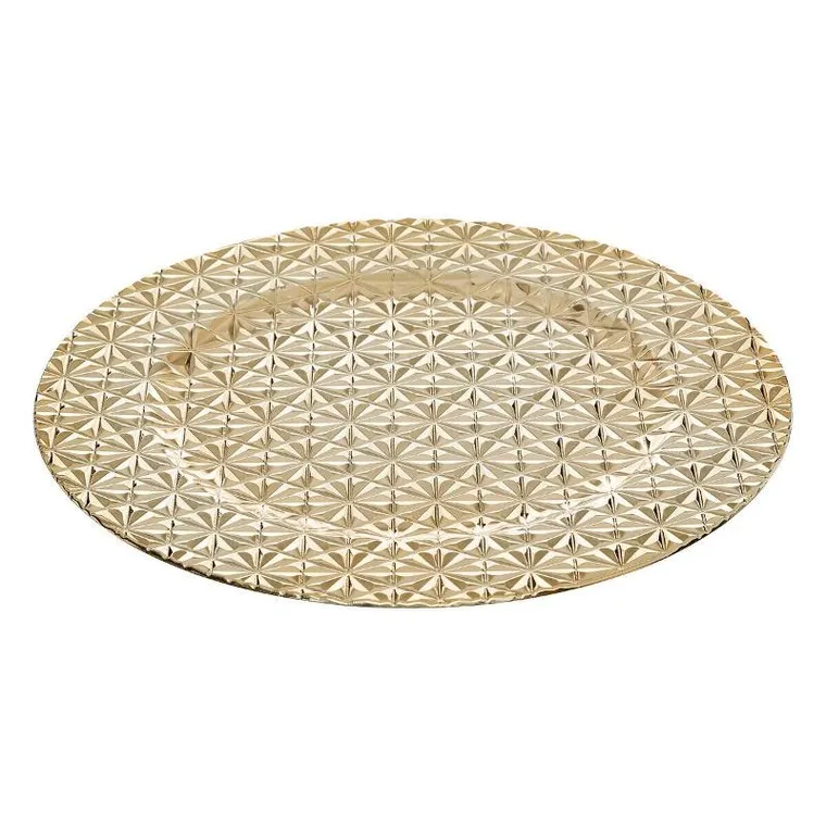 Atmosphera, podkładka, pod talerz w geometryczny wzór, złota, średnica 33 cm