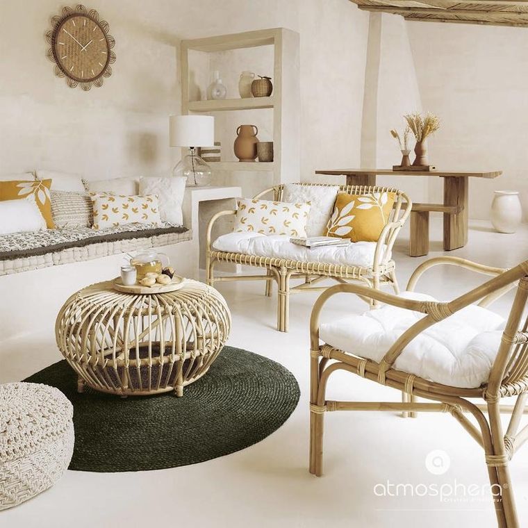 Atmosphera, poduszka dekoracyjna,, Lour, haftowany wzór liści, bawełna, 40-40 cm