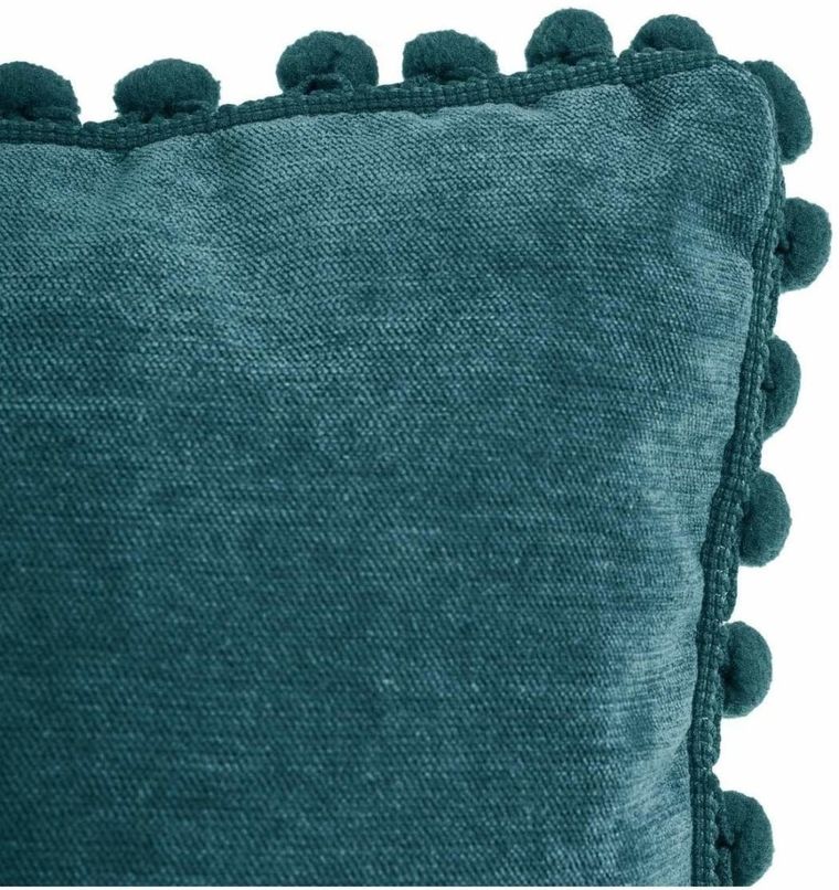 Atmosphera, poduszka dekoracyjna, Pompons, 40-40 cm, morska