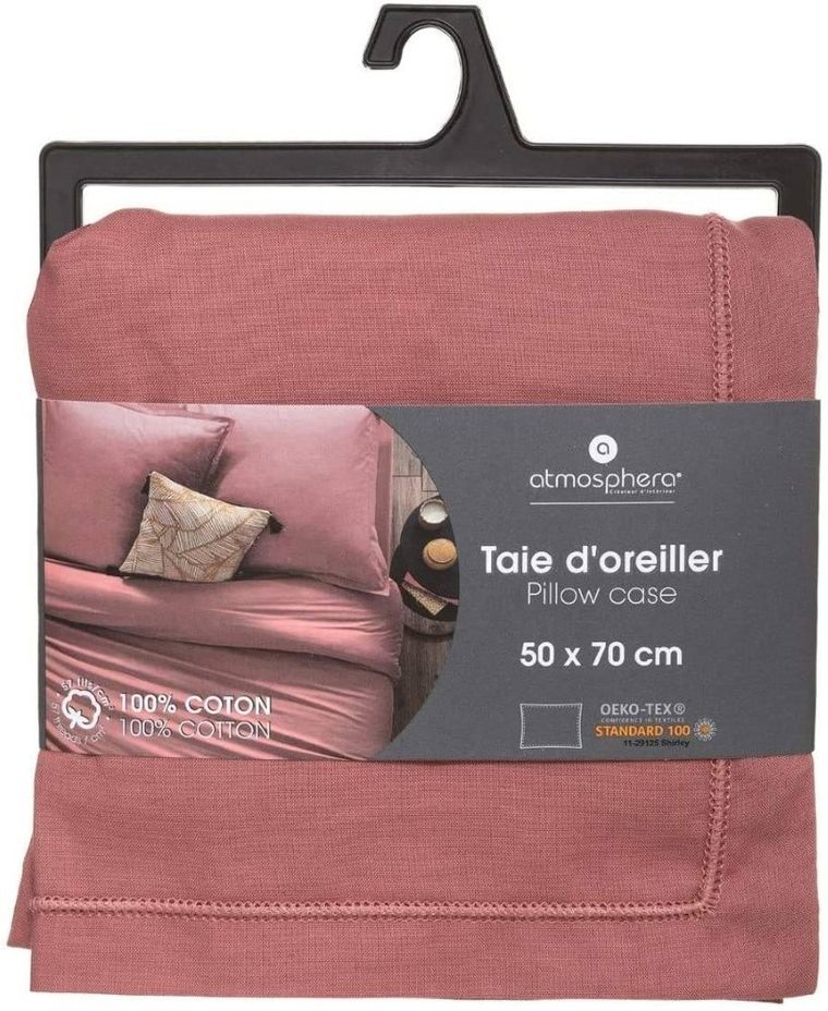 Atmosphera, poszewka na poduszkę z bawełny, 50-70 cm, koralowa