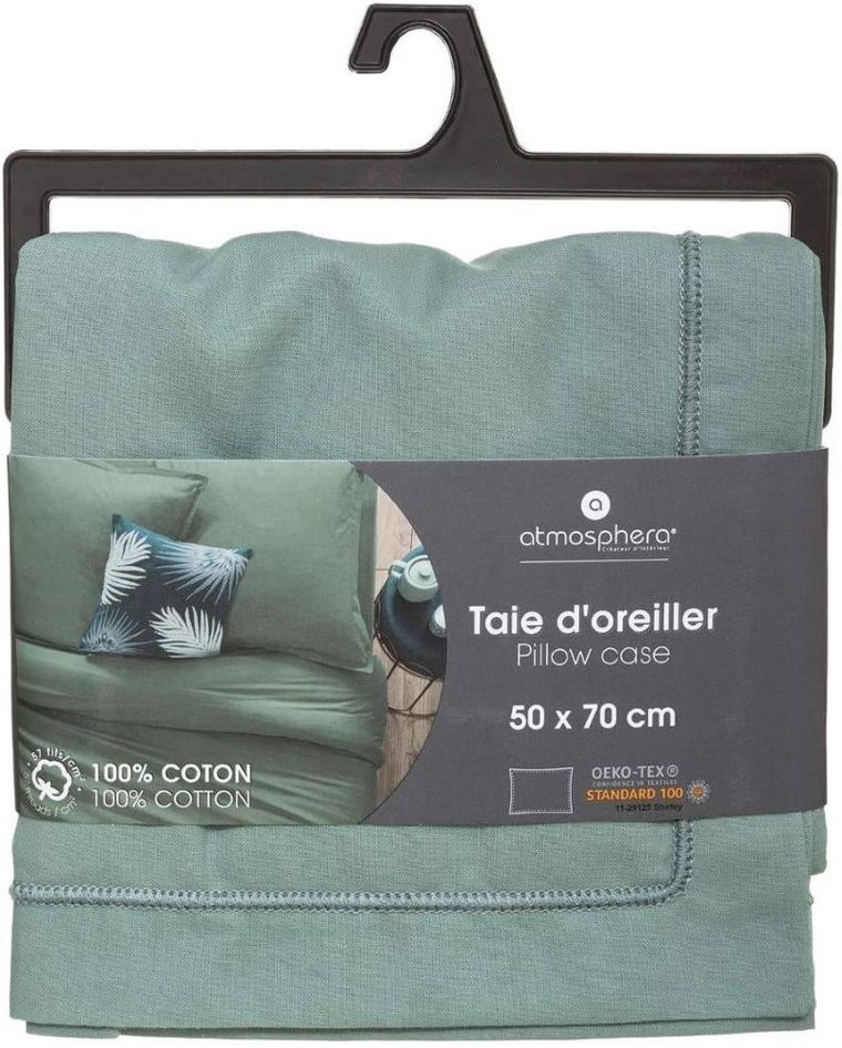 Atmosphera, poszewka na poduszkę z bawełny, 50-70 cm, zielona