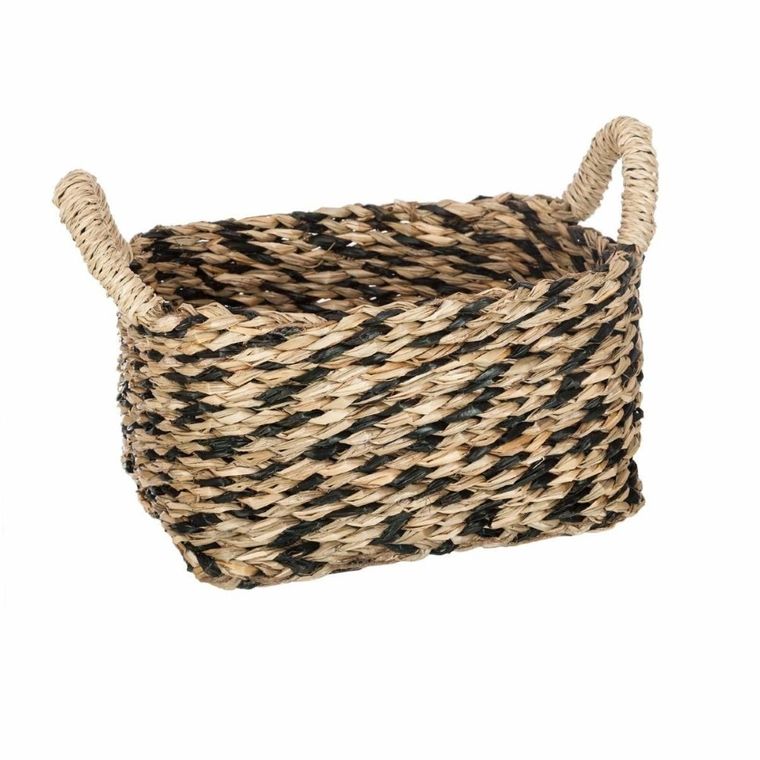 Atmosphera, prostokątne kosze dekoracyjne z uchwytami, 3 rozmiary, czarne