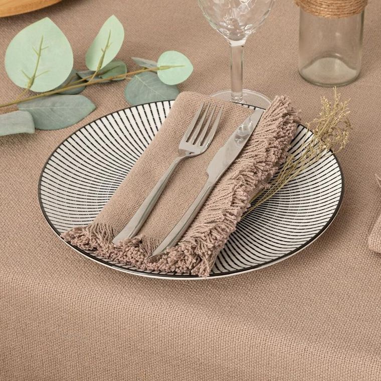 Atmosphera, serwetki bawełniane z frędzlami, Maha, 2-40-40 cm